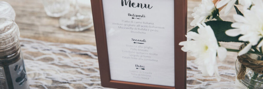 menus de mariage